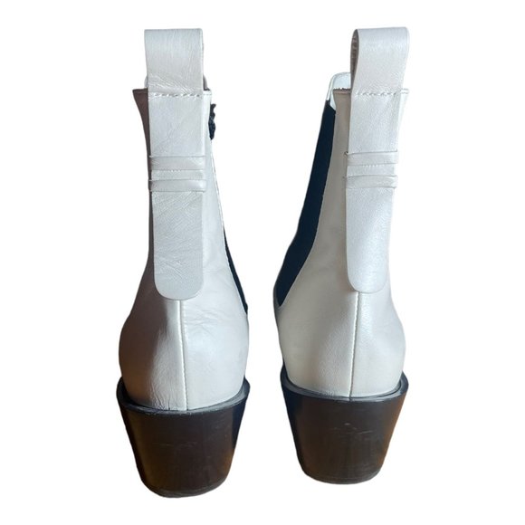 Frame White Leather Boots Booties - Picture 4 of 8